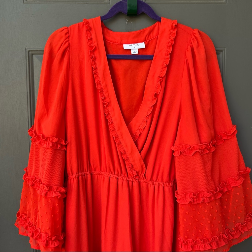 Alexie Orange Ruffle Dress - Picture 10 of 10